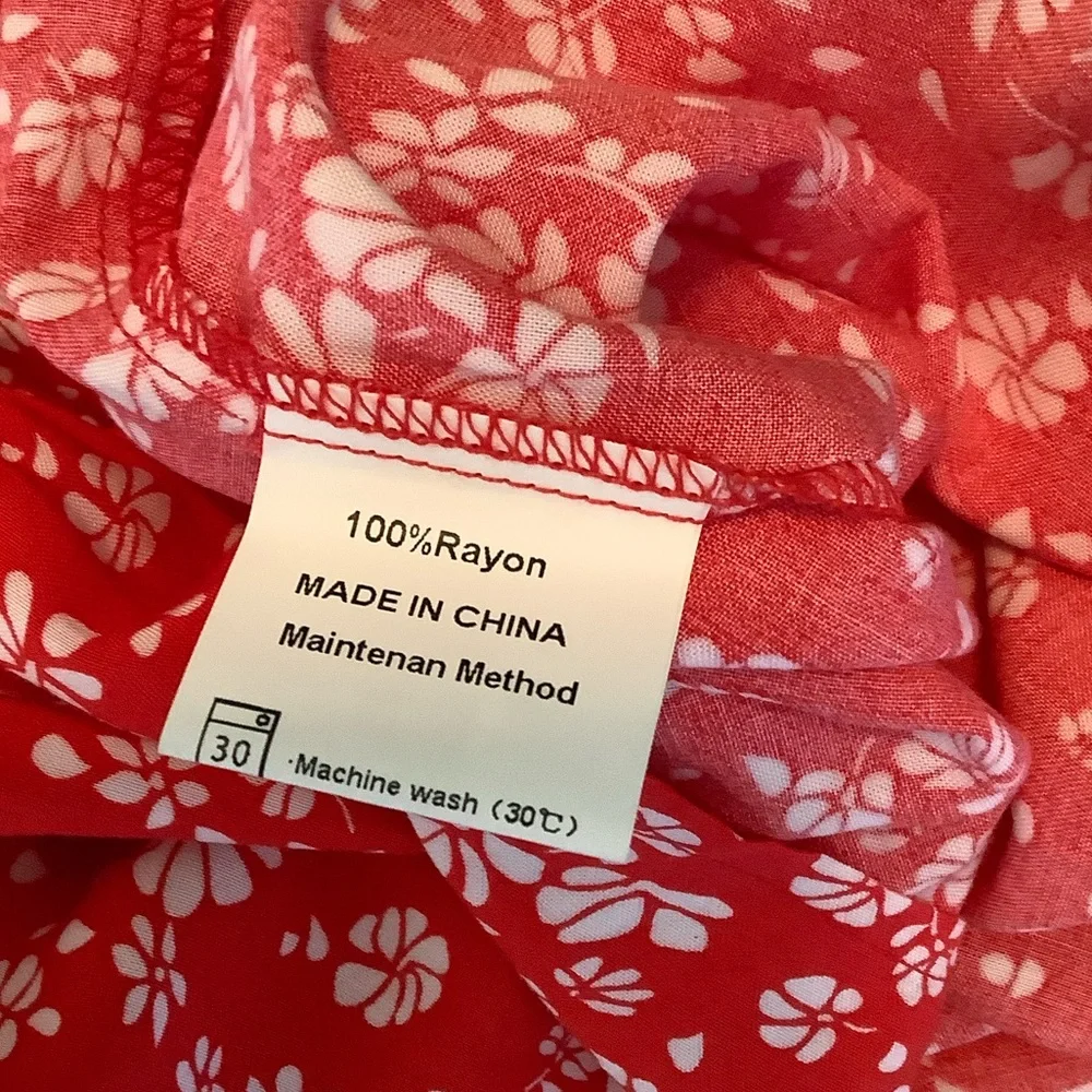 Elegant One Shoulder Floral Dress in Red - Picture 7 of 7